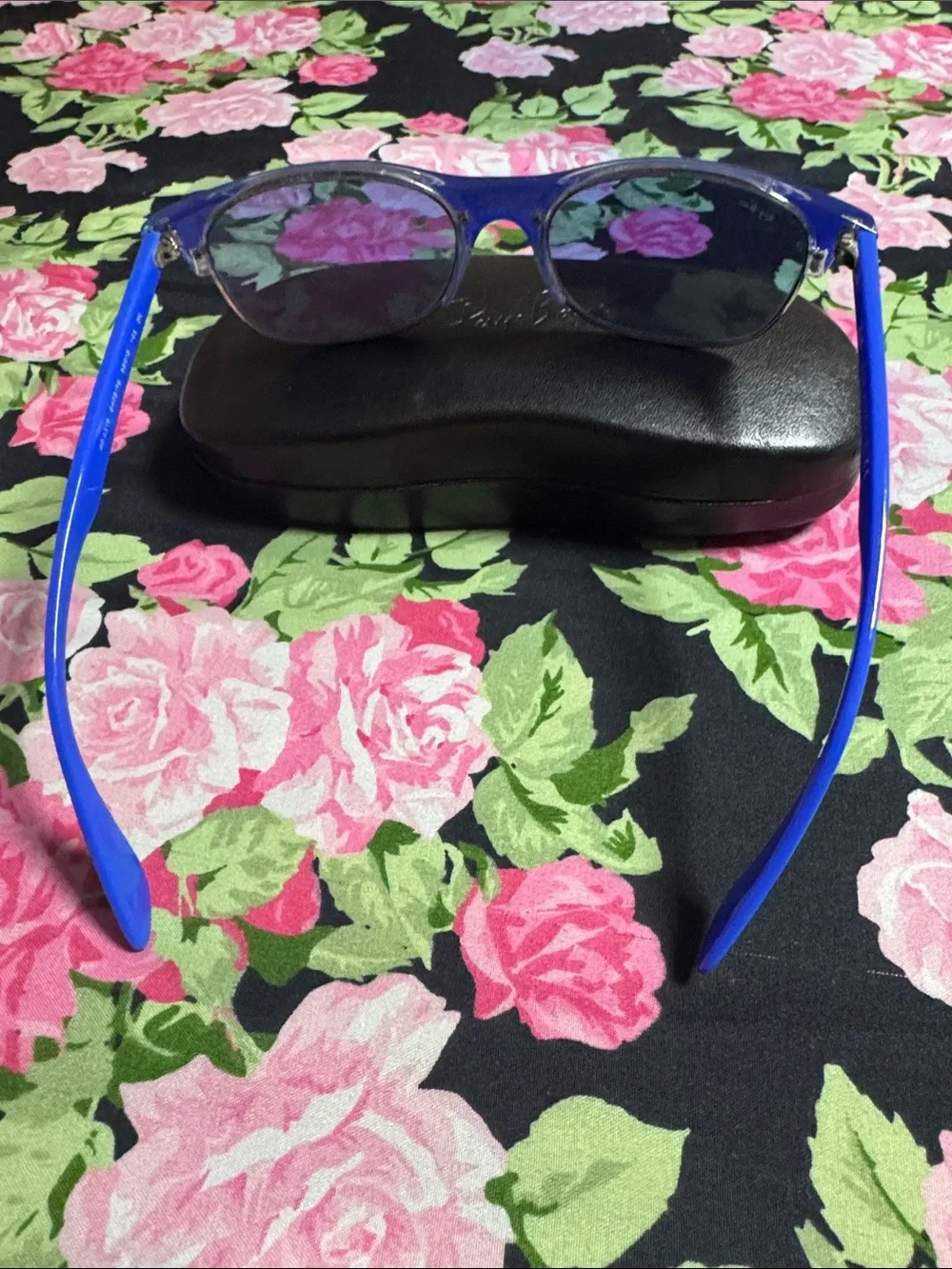 NEW Ray-Ban Blue Semi-Rimless Sunglasses with Blue Lenses